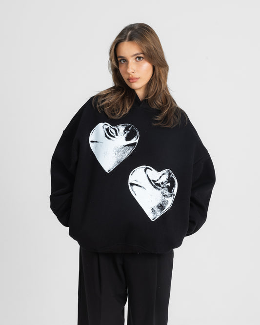CRYSTALAND HEART BLACK HOODIE