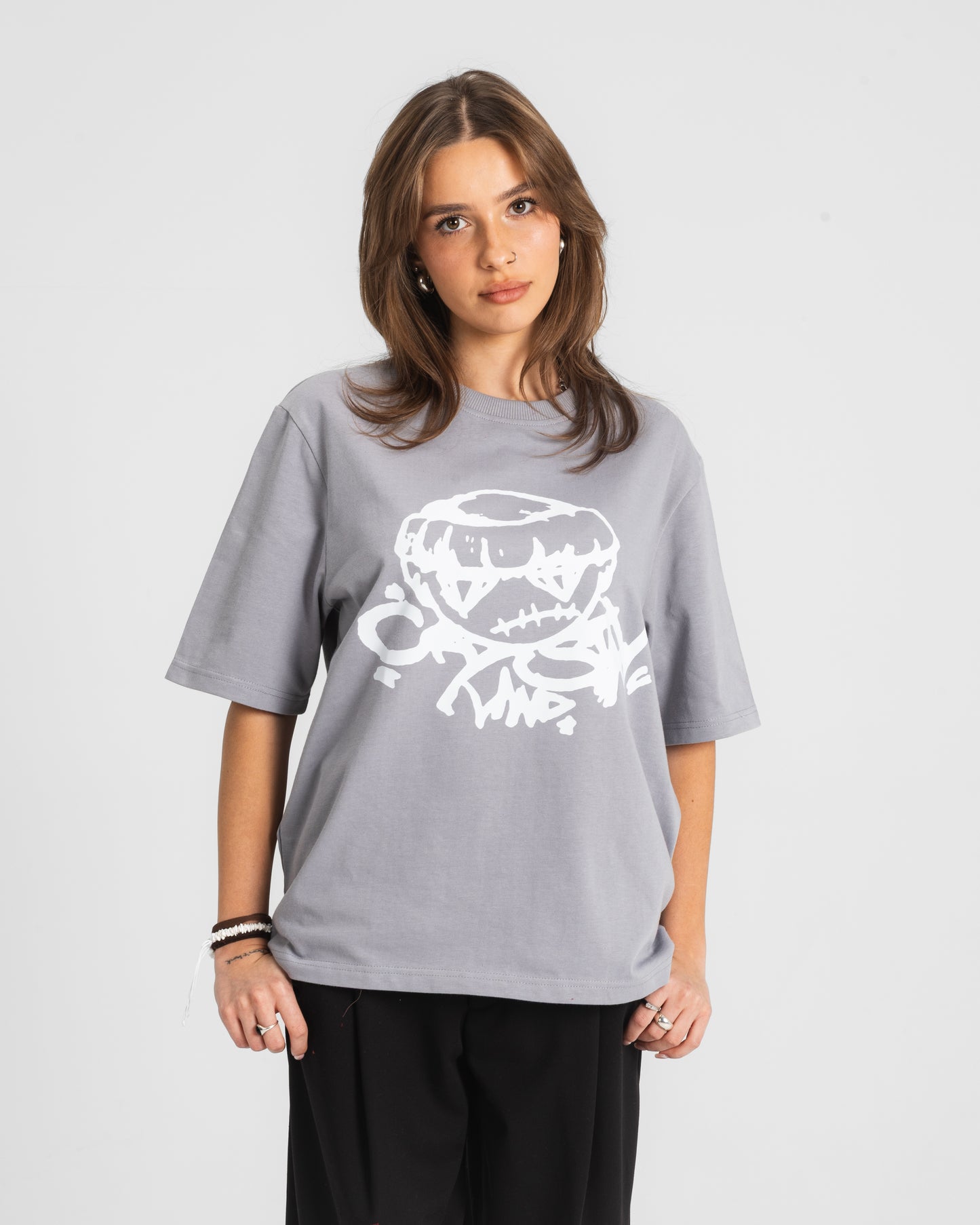 CRYSTALAND THUG SILVER GREY T-SHIRT