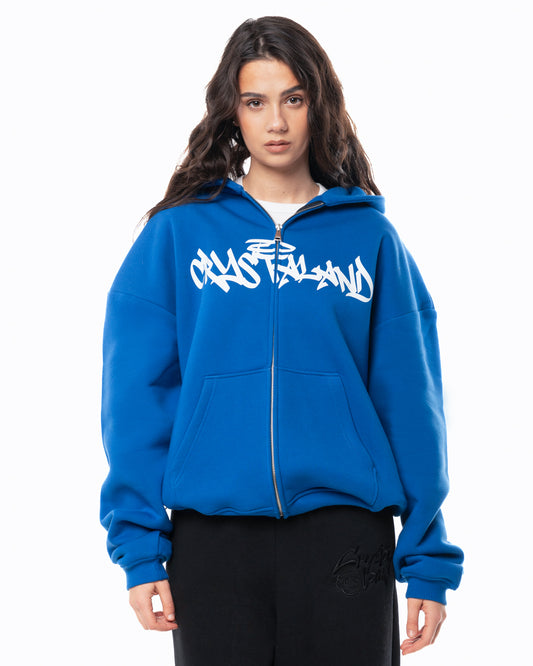 CRYSTALAND CORNFLOWER ZIP UP HOODIE