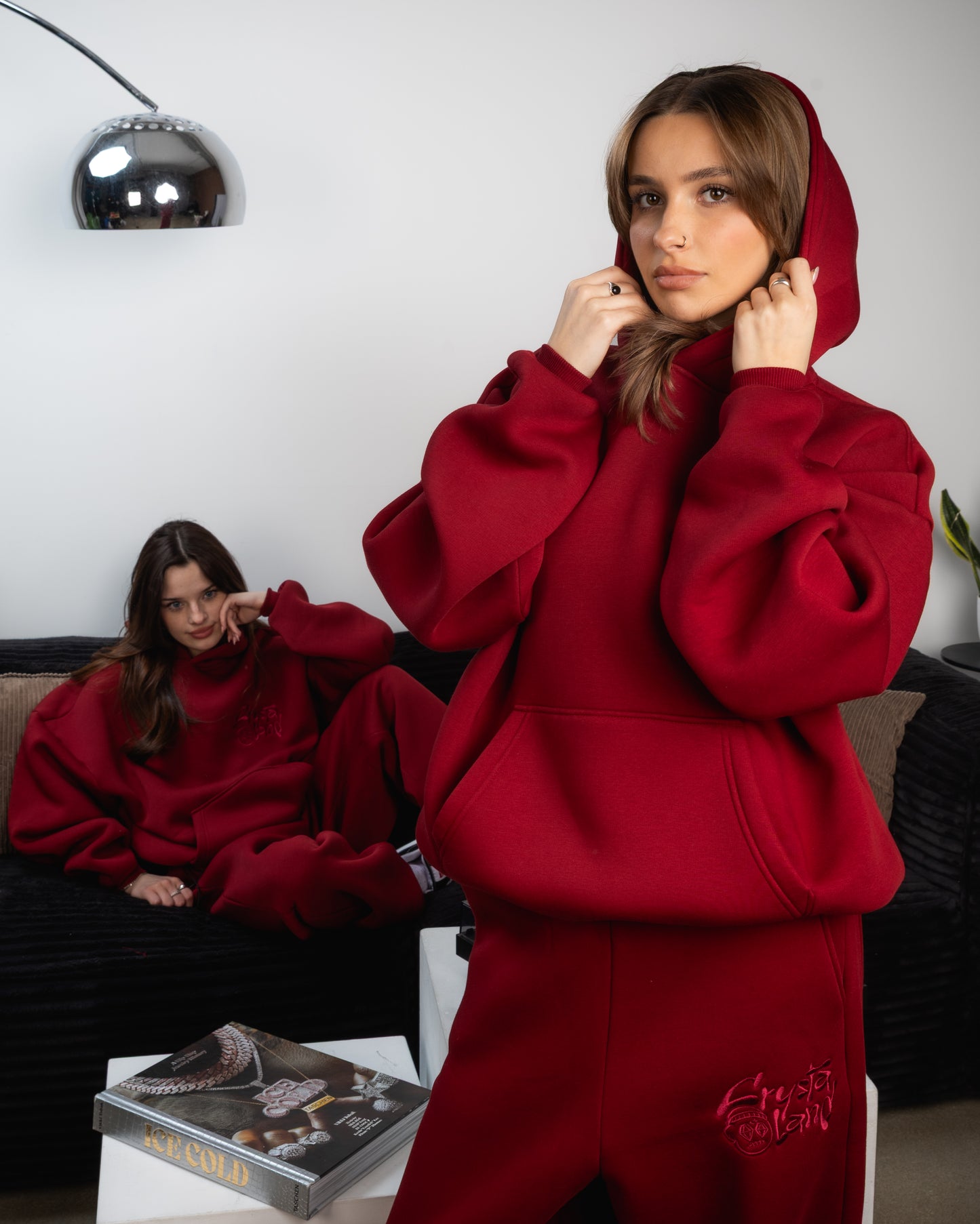 CRYSTALAND BASIC BURGUNDY HOODIE