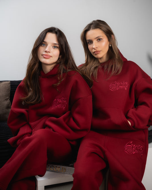 CRYSTALAND BASIC BURGUNDY HOODIE