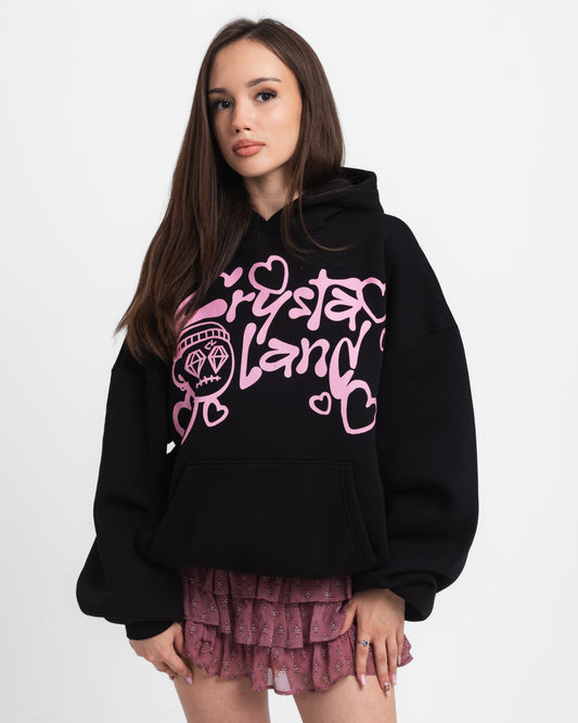 CRYSTALAND VALENTINE'S DAY BLACK HOODIE