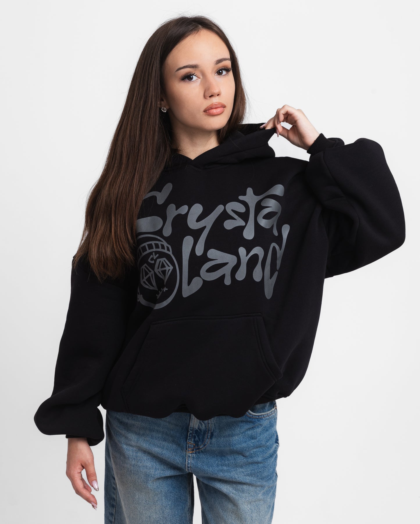 CRYSTALAND BLACK HOODIE