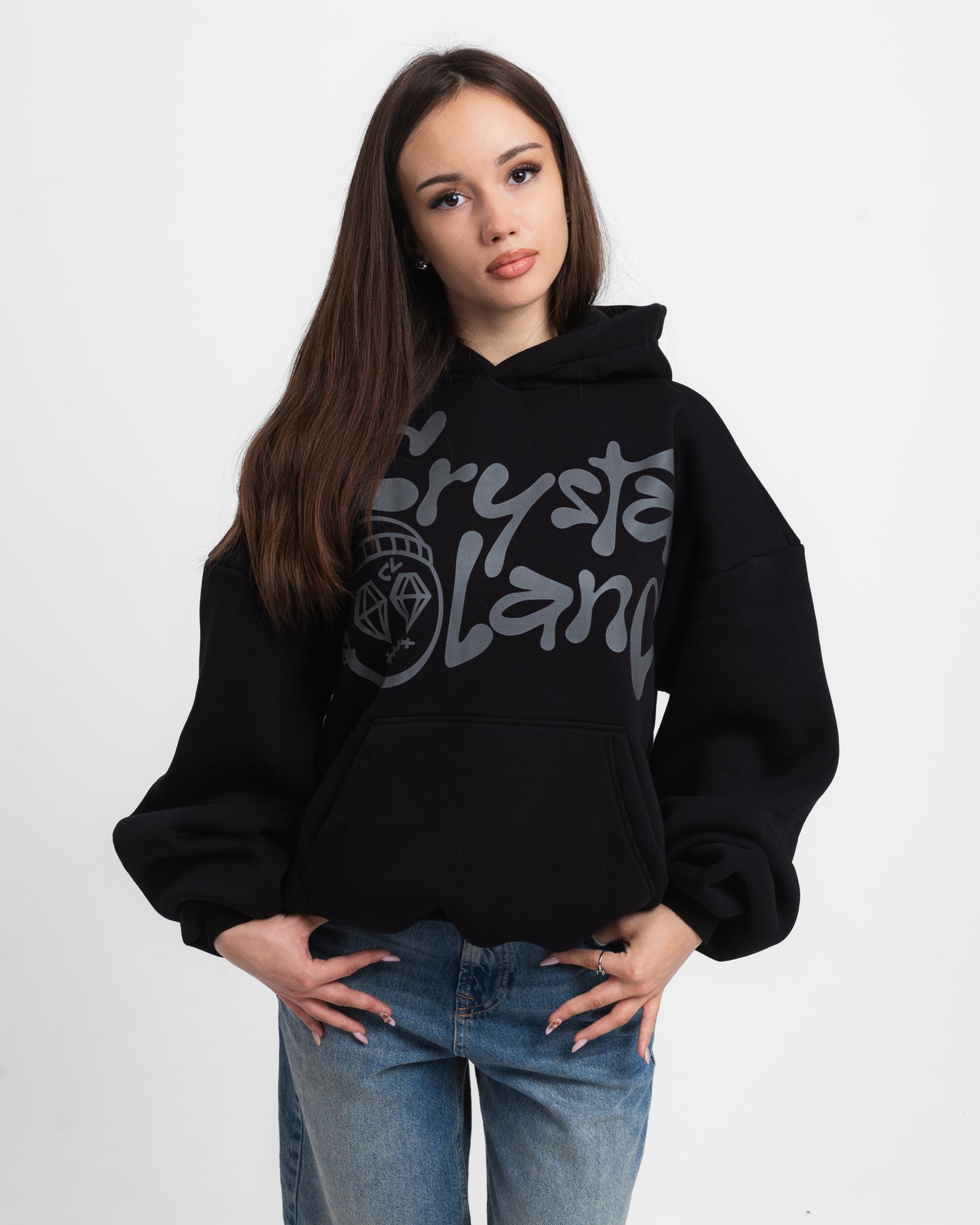 CRYSTALAND BLACK HOODIE