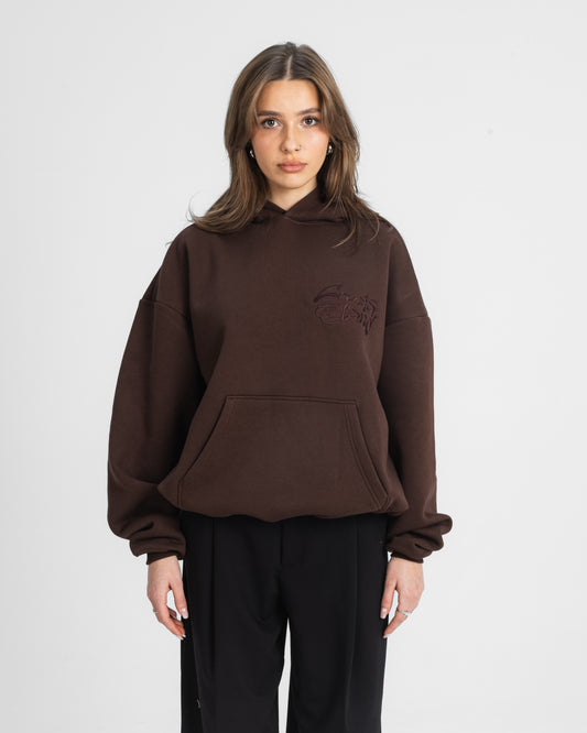 CRYSTALAND BASIC DARK CHOCOLATE HOODIE