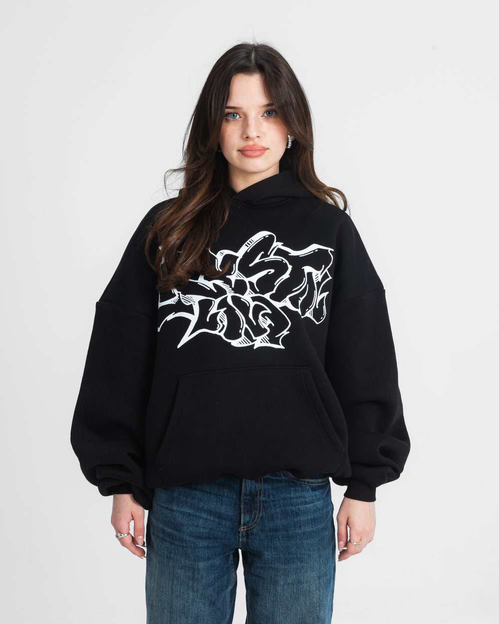 CRYSTALAND GRAFITTI SCHWARZER HOODIE