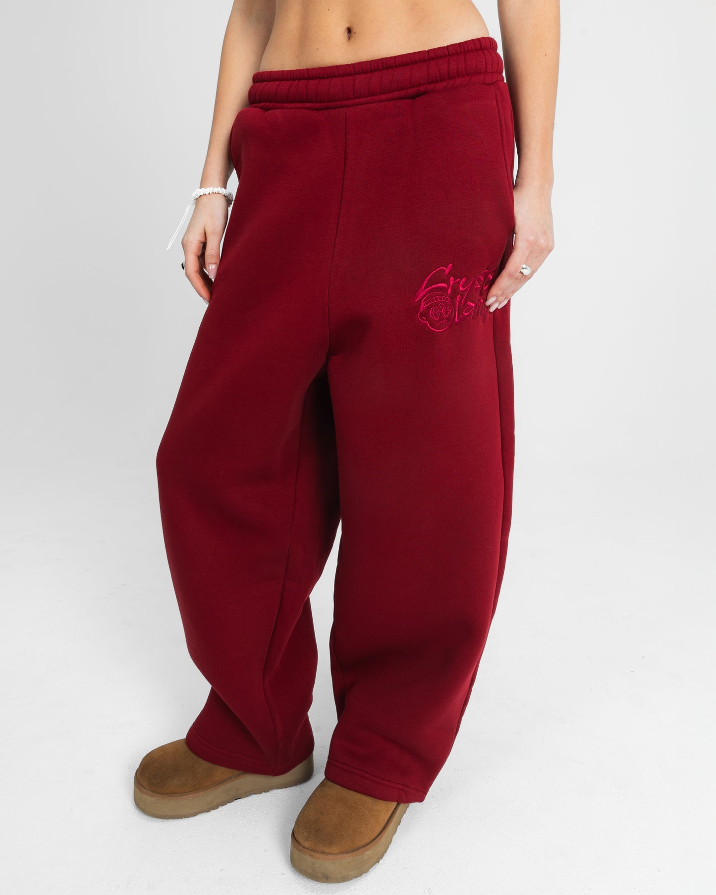 CRYSTALAND BURGUNDY SWEATPANTS