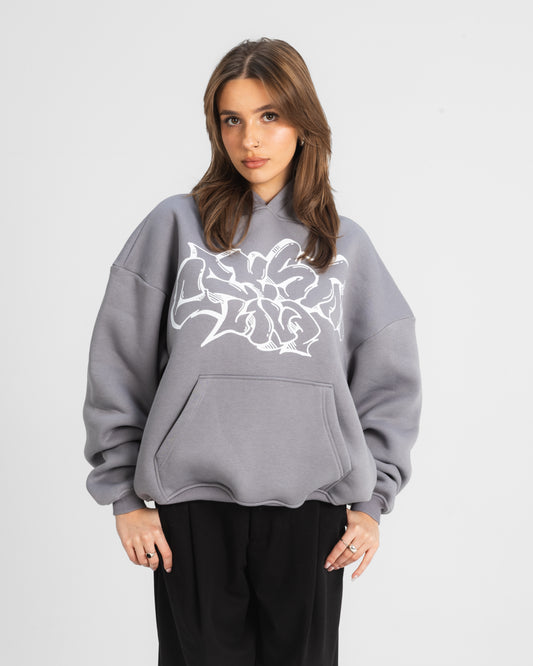 CRYSTALAND GRAFITTI SILVER GREY HOODIE