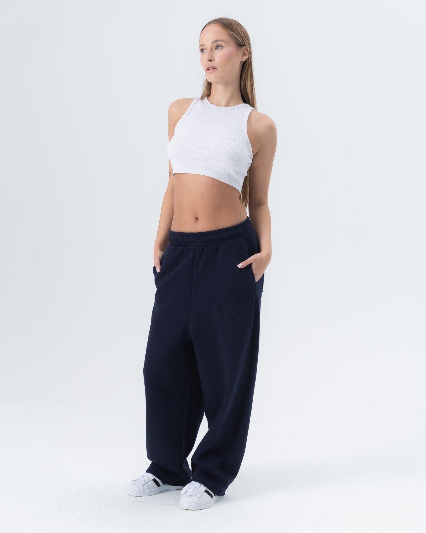 CRYSTALAND NAVY SWEATPANTS