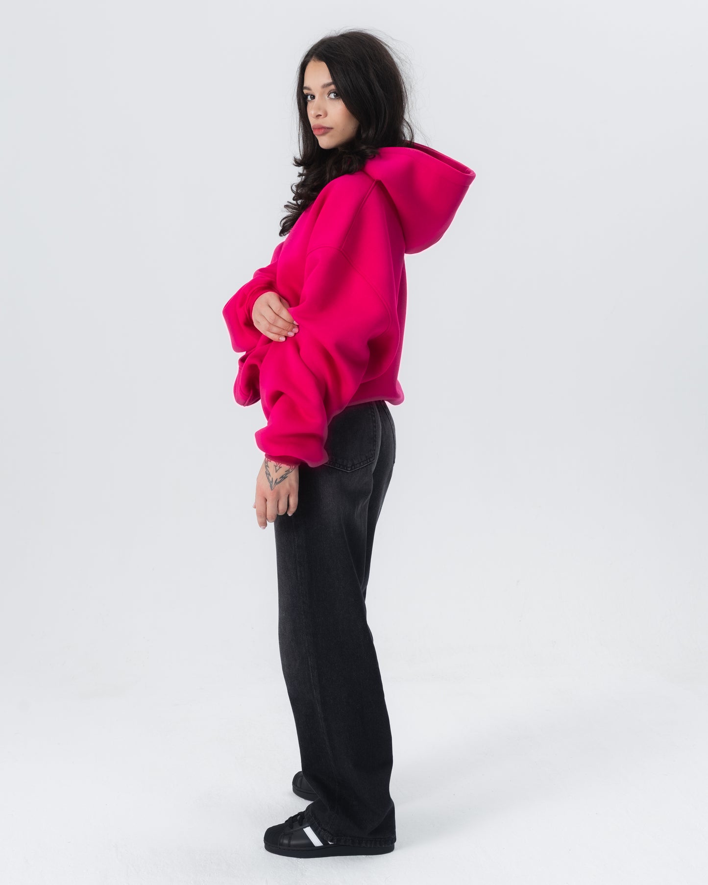 CRYSTALAND ESSENTIAL HOT PINK HOODIE