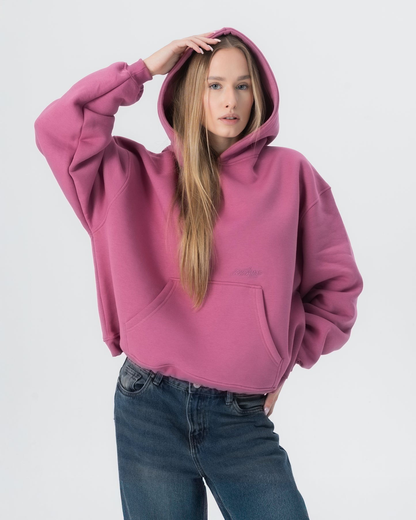 CRYSTALAND ESSENTIAL DUSTY ROSE HOODIE