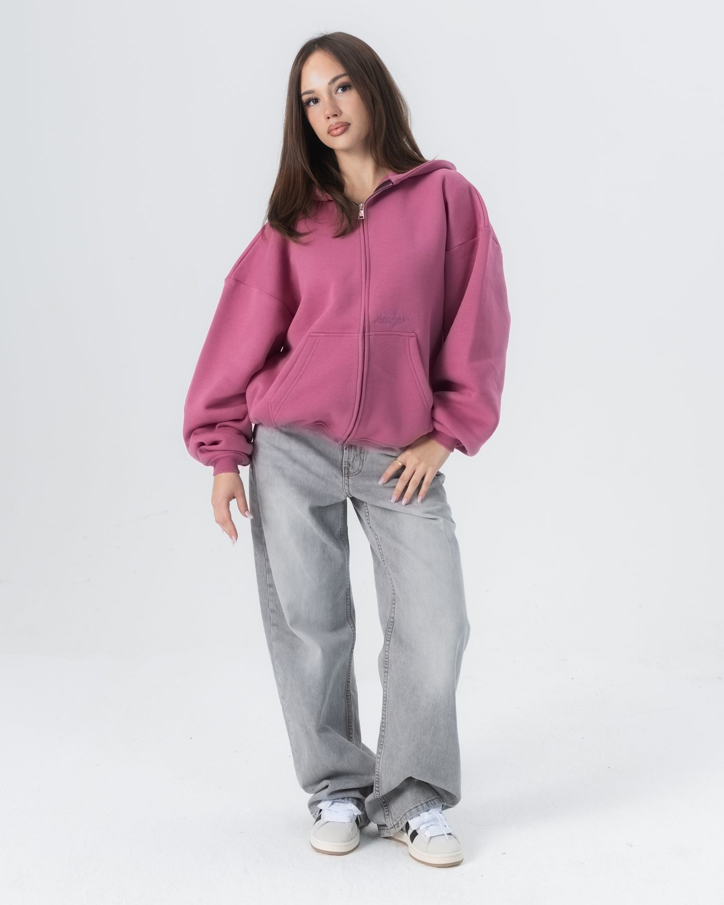 CRYSTALAND ESSENTIAL DUSTY ROSE ZIP HOODIE