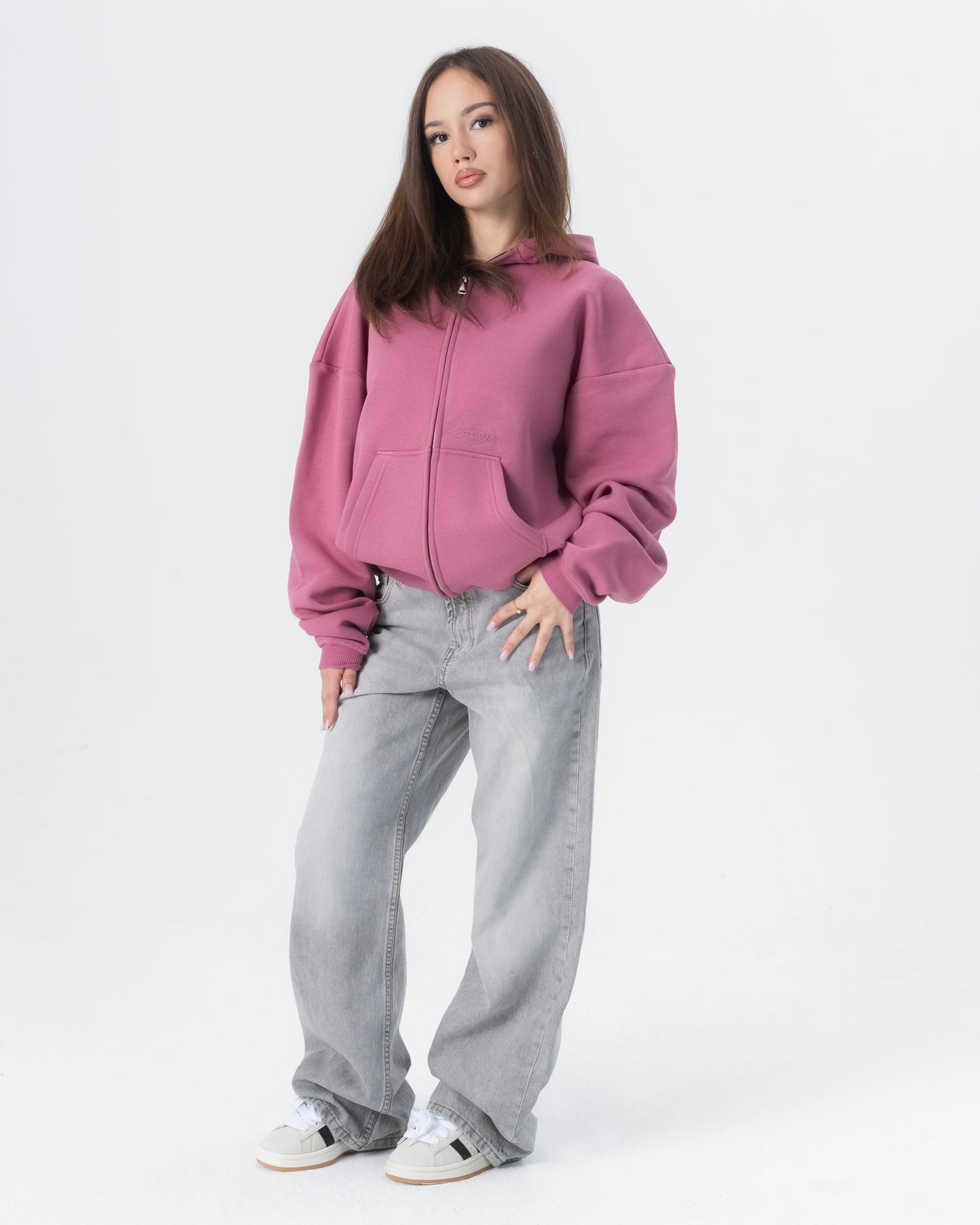 CRYSTALAND ESSENTIAL DUSTY ROSE ZIP HOODIE