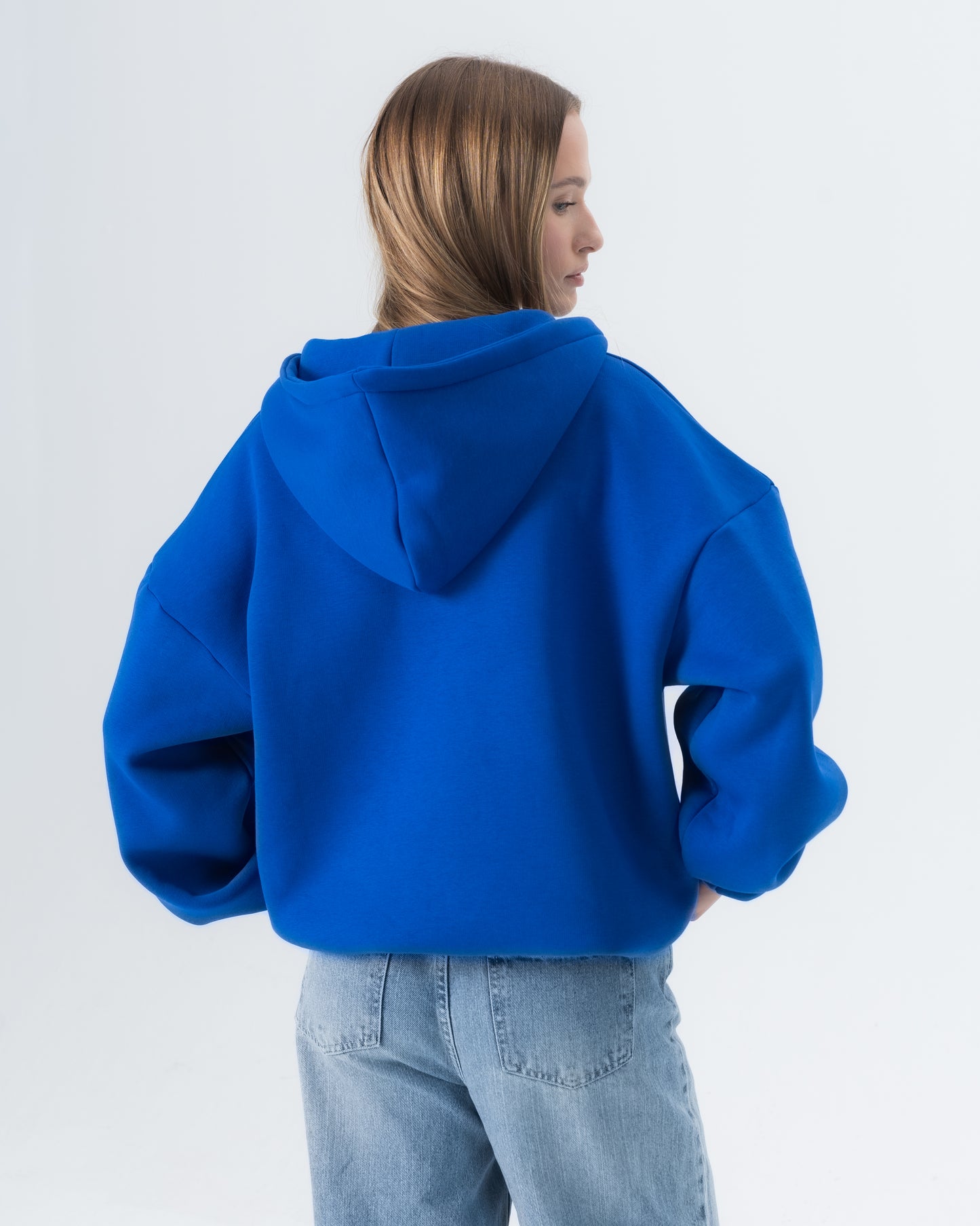 CRYSTALAND ESSENTIAL CORNFLOWER ZIP HOODIE