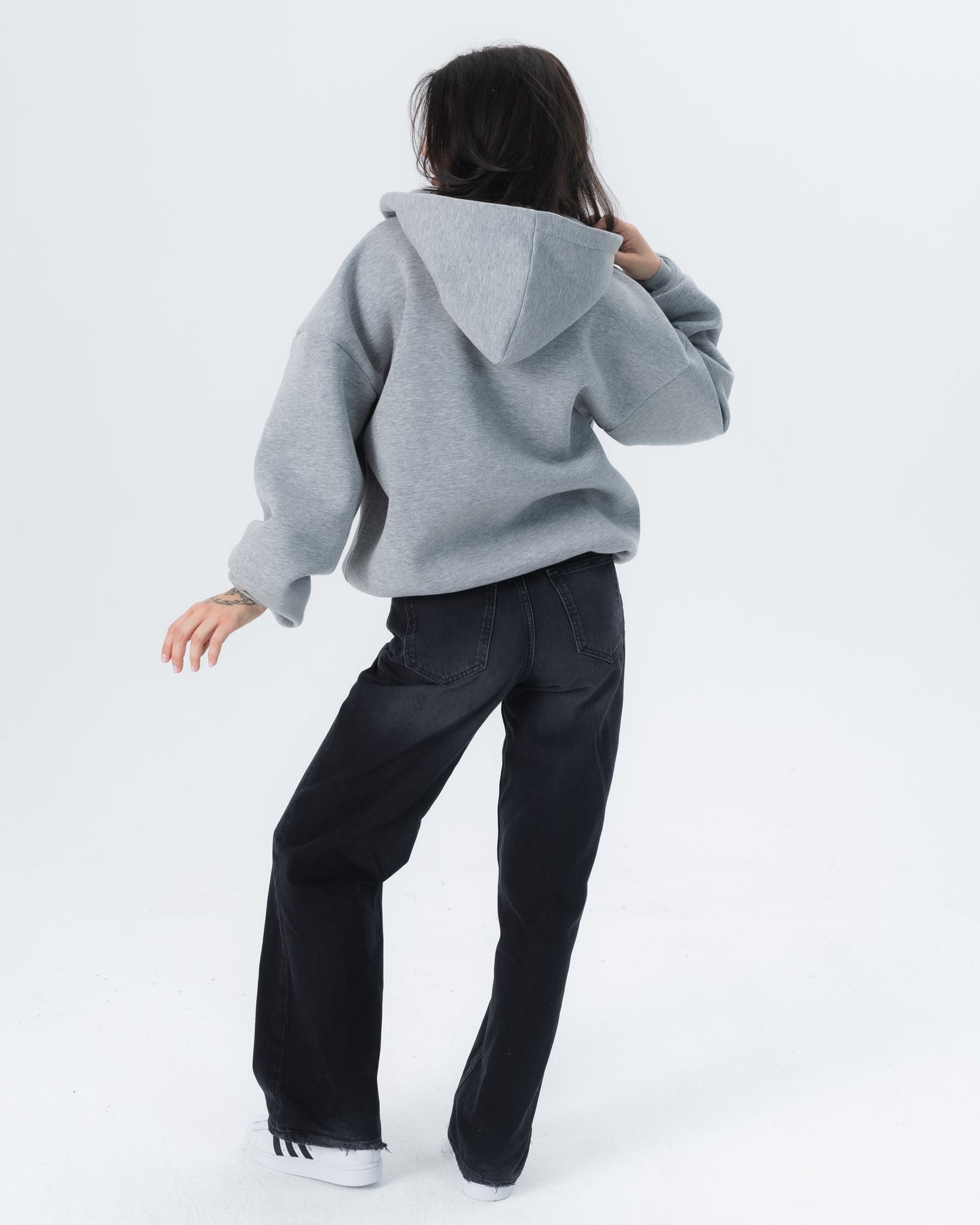 CRYSTALAND ESSENTIAL GREY ZIP HOODIE