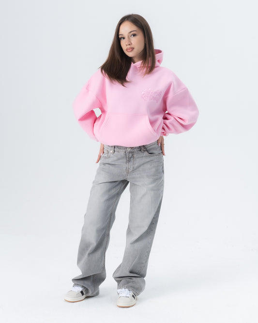 CRYSTALAND BASIC BABY PINK HOODIE