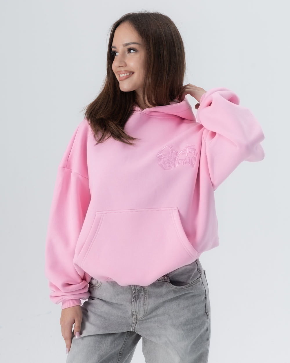 CRYSTALAND BASIC BABY PINK HOODIE