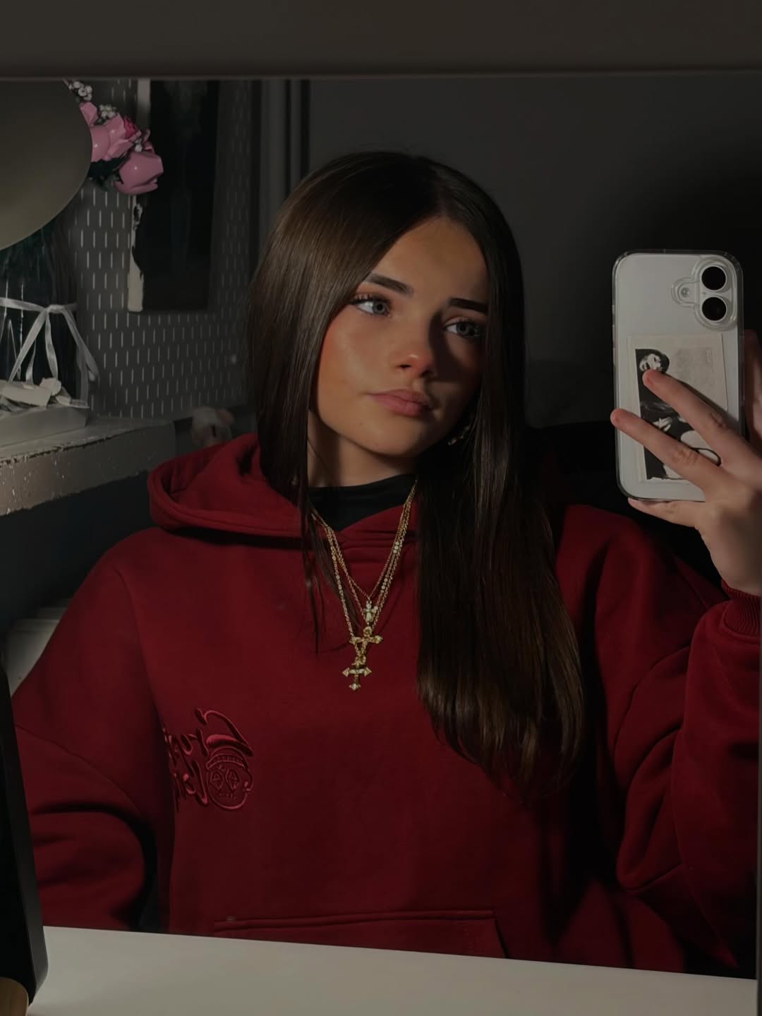 CRYSTALAND BASIC BURGUNDY HOODIE