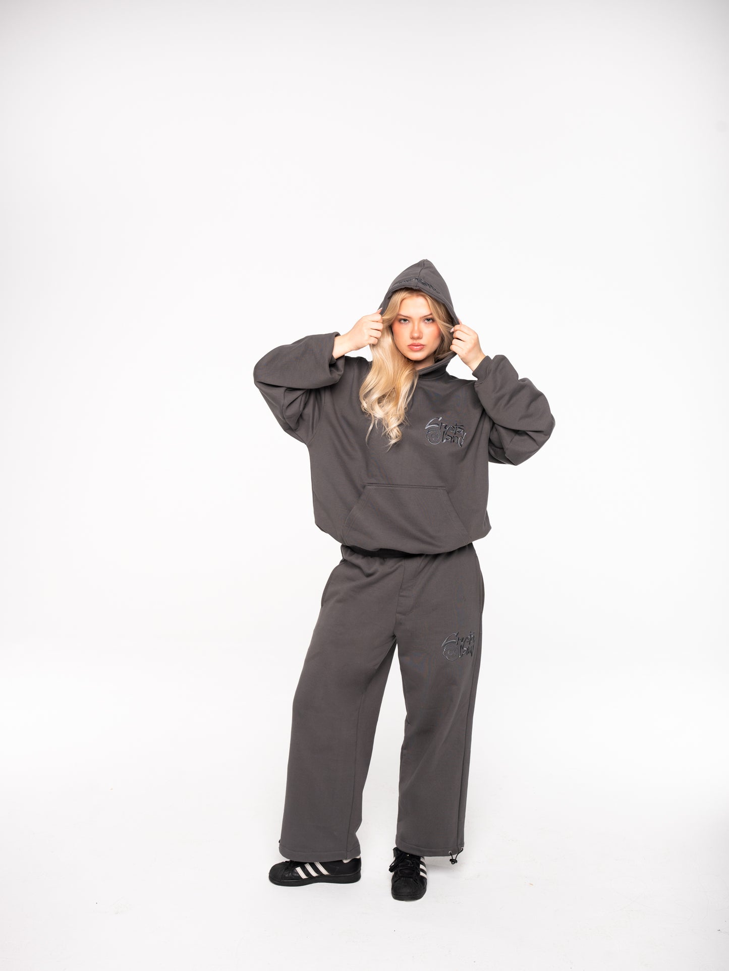 CRYSTALAND BASIC SCHATTEN GRAU HOODIE