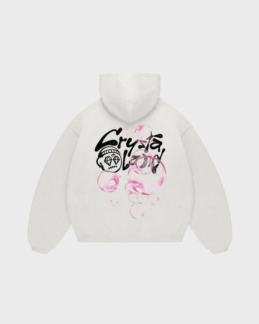 CRYSTALAND BUBBLE ECRU HOODIE