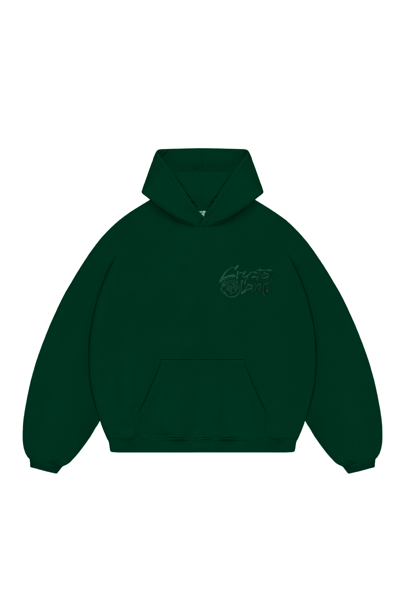 CRYSTALAND BASIC FOREST GREEN HOODIE