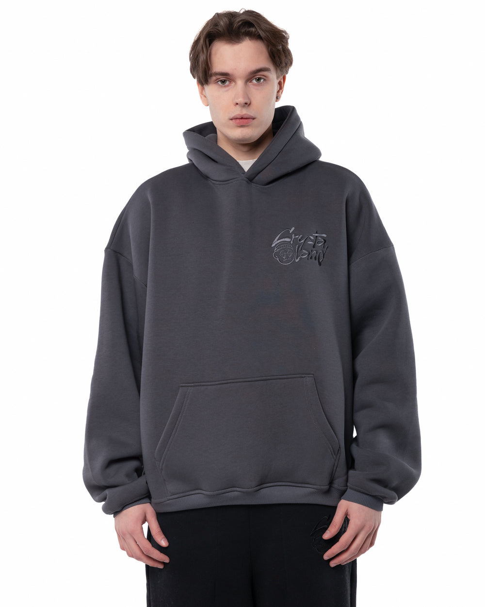 CRYSTALAND BASIC SCHATTEN GRAU HOODIE