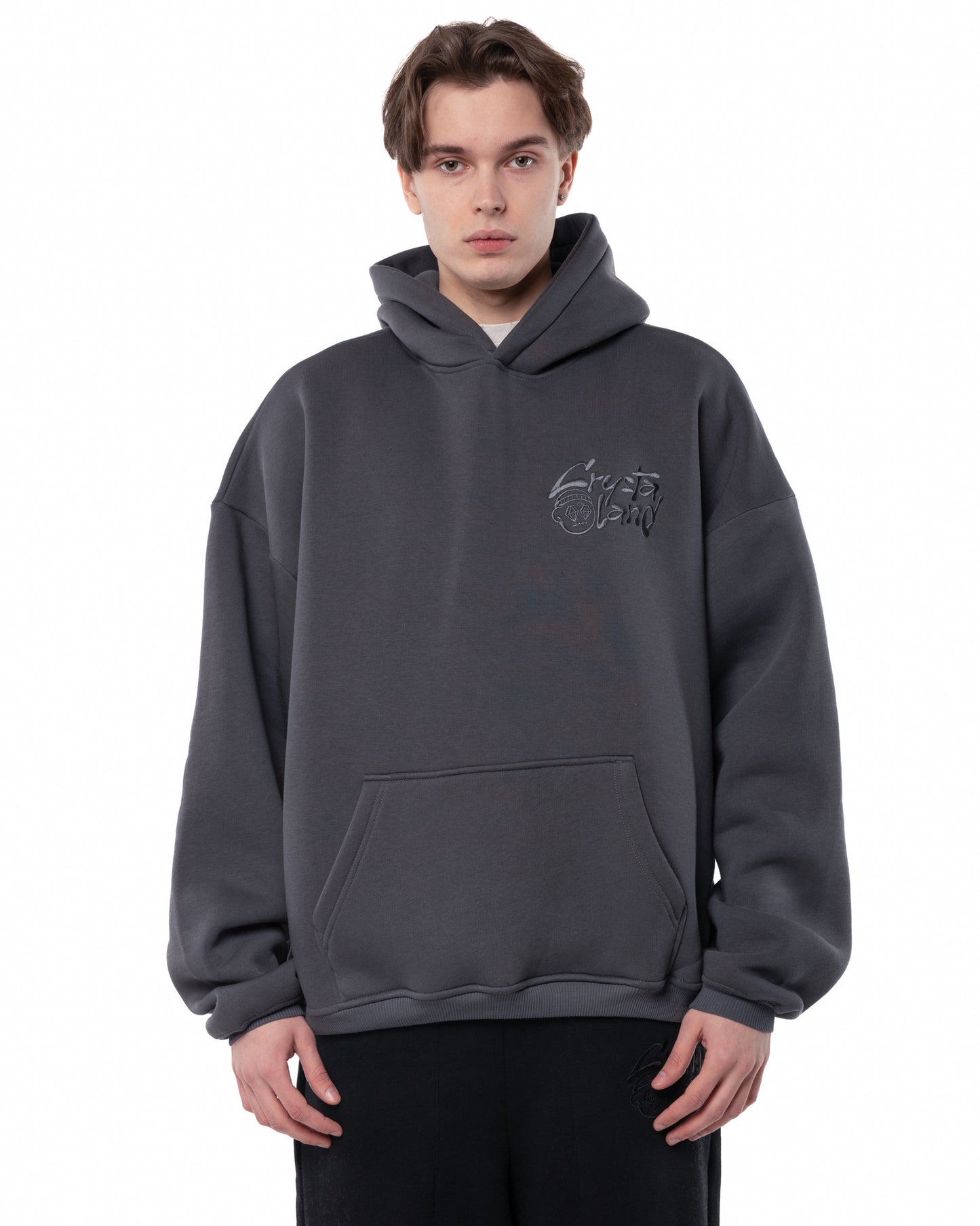 CRYSTALAND BASIC SCHATTEN GRAU HOODIE