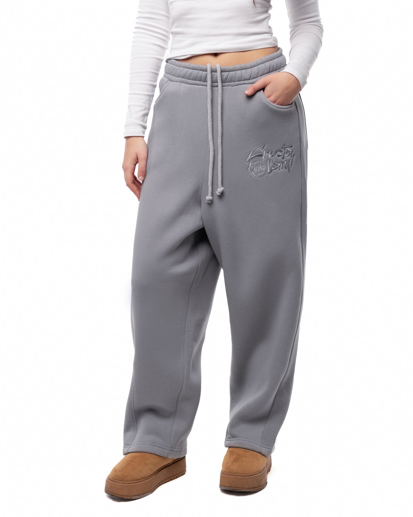 CRYSTALAND SILVER GREY SWEATPANTS