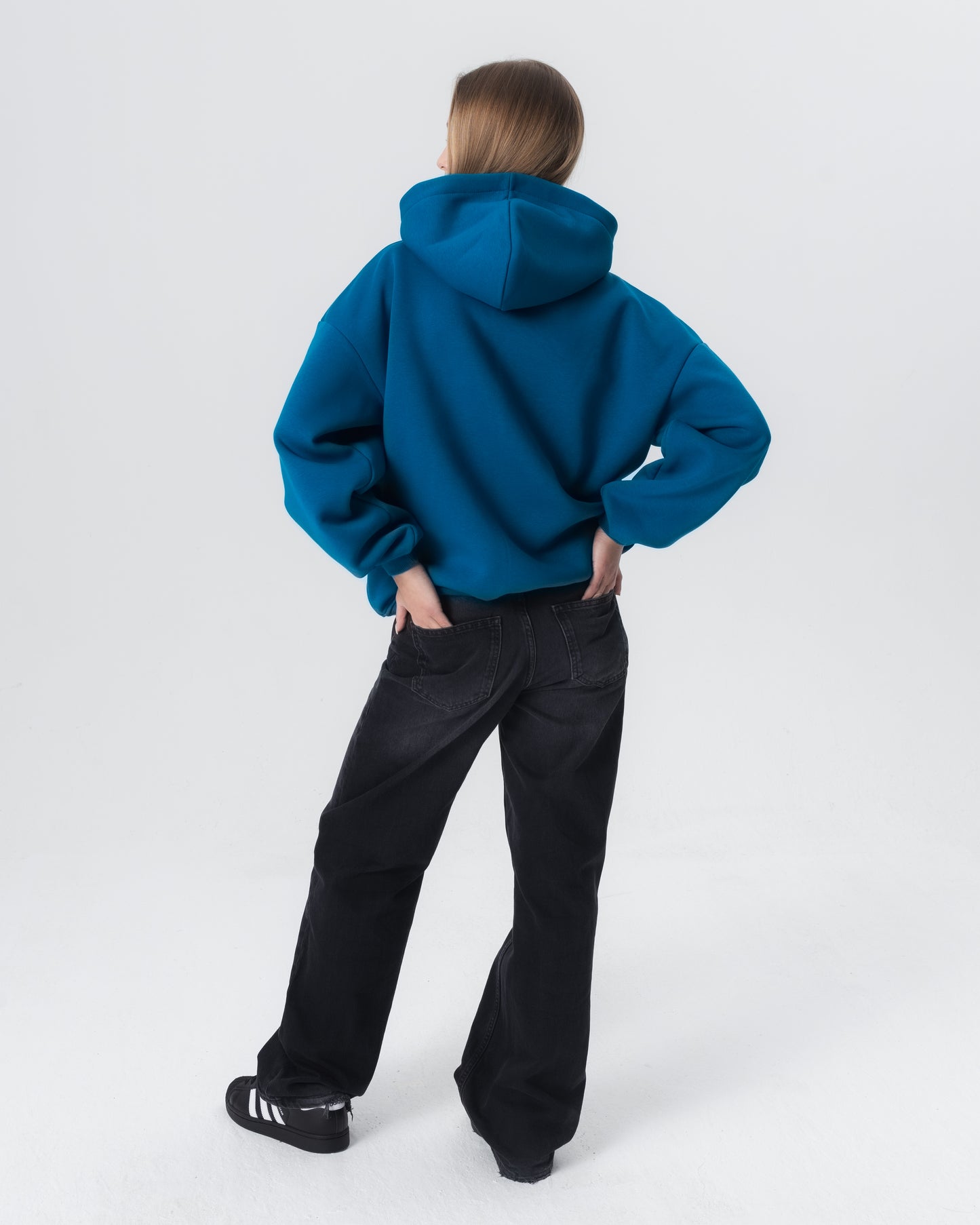 CRYSTALAND ESSENTIAL PETROL ZIP HOODIE