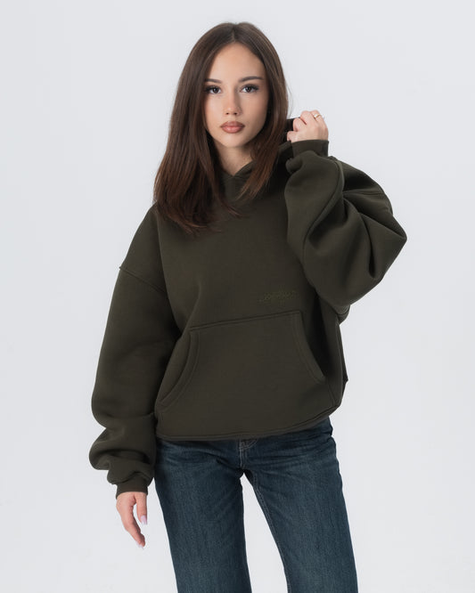CRYSTALAND ESSENTIAL KHAKI HOODIE