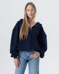 CRYSTALAND ESSENTIAL DARK NAVY ZIP HOODIE