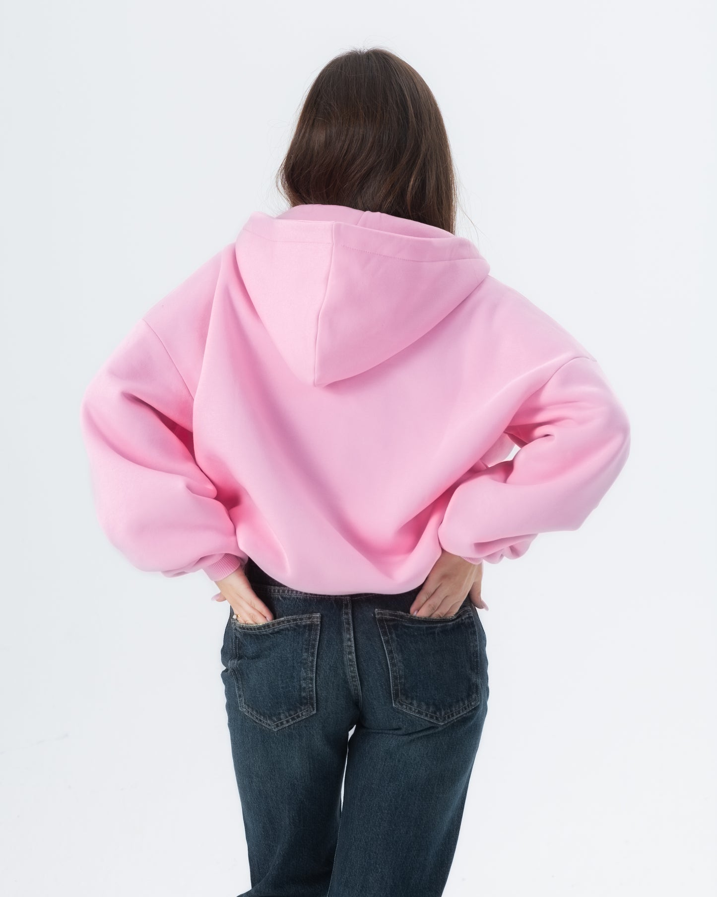 CRYSTALAND ESSENTIAL BABY PINK ZIP HOODIE