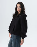 CRYSTALAND ESSENTIAL BLACK ZIP HOODIE