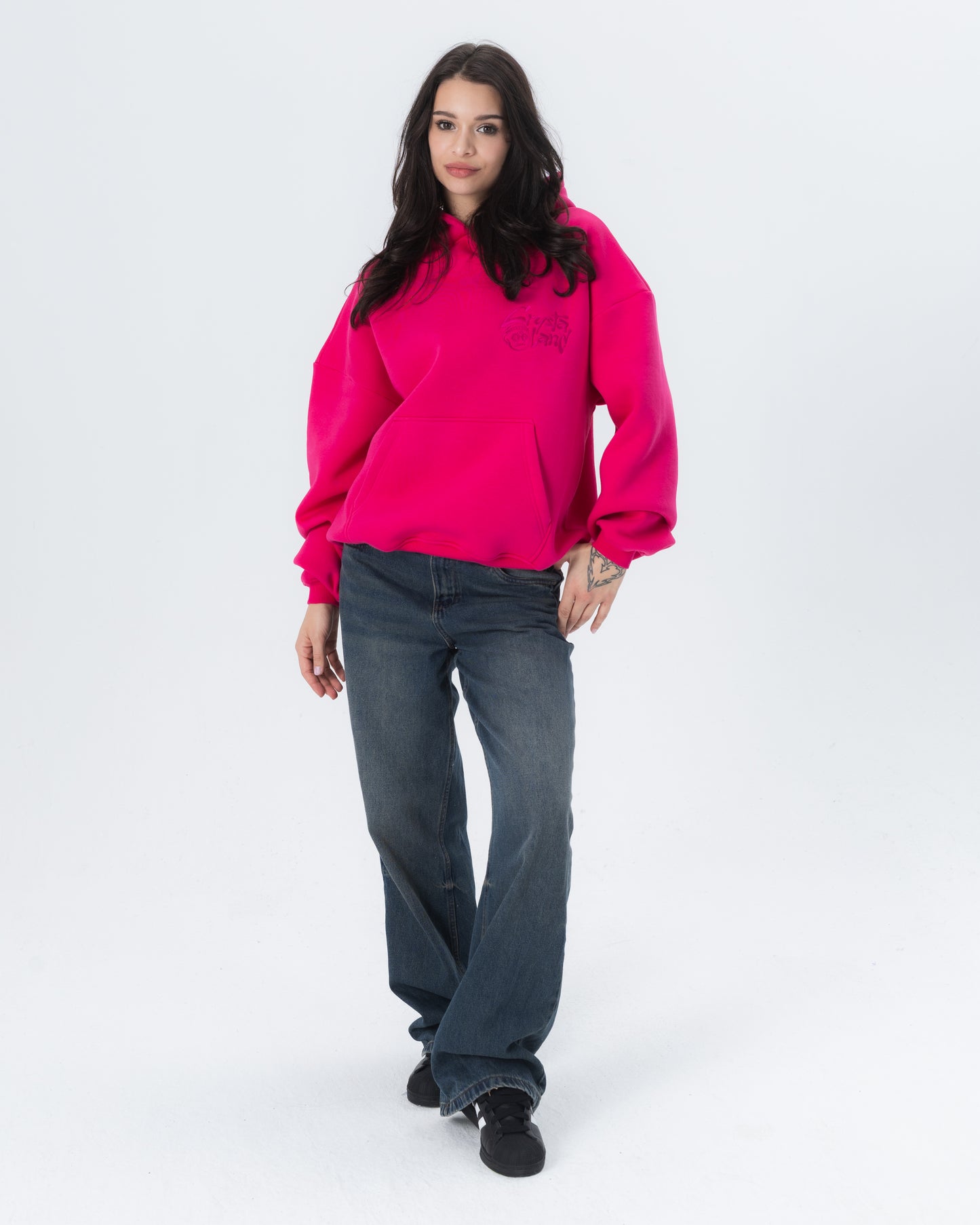 CRYSTALAND BASIC HOT PINK HOODIE