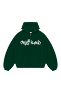 Crystaland Waldgrün -Reißverschluss -Hoodie