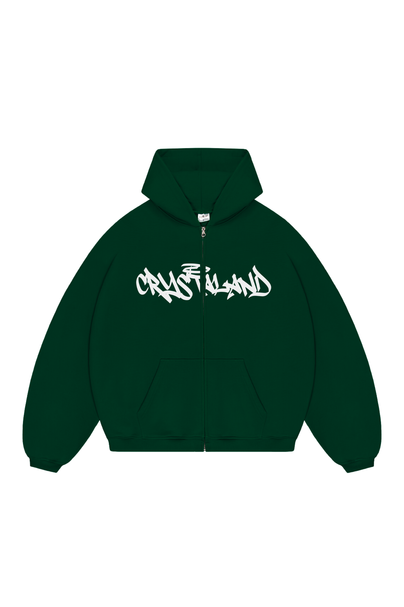 CRYSTALAND FOREST GREEN ZIP UP HOODIE