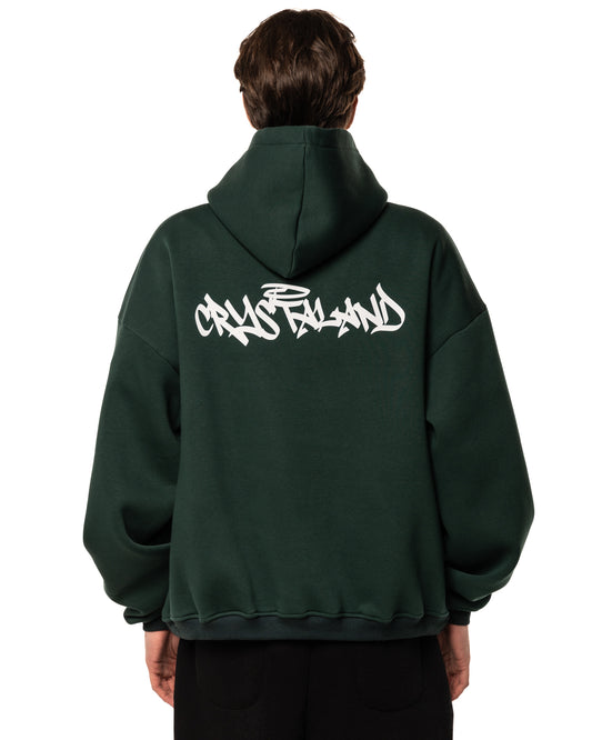 CRYSTALAND FOREST GREEN HOODIE