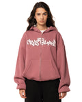 Crystaland Staubiger Rose Reißverschluss Hoodie