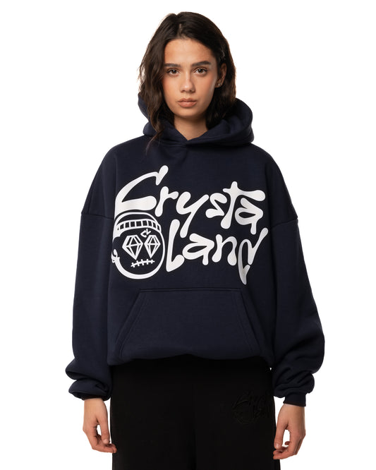 CRYSTALAND DARK NAVY HOODIE