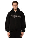 Crystaland Schwarzer Reißverschluss -Hoodie