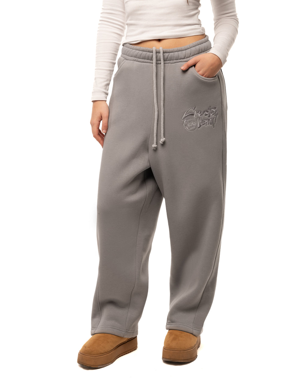 CRYSTALAND SILVER GREY SWEATPANTS