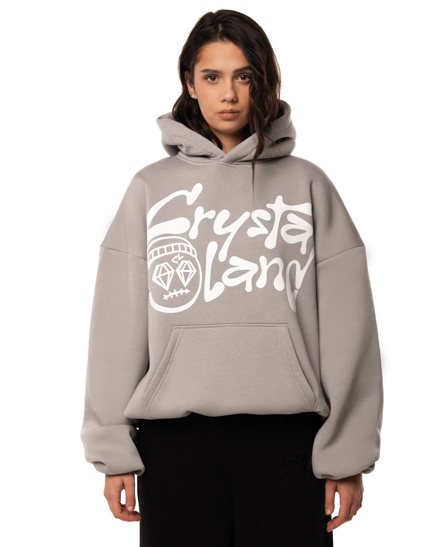 Crystaland Silbergrau Hoodie