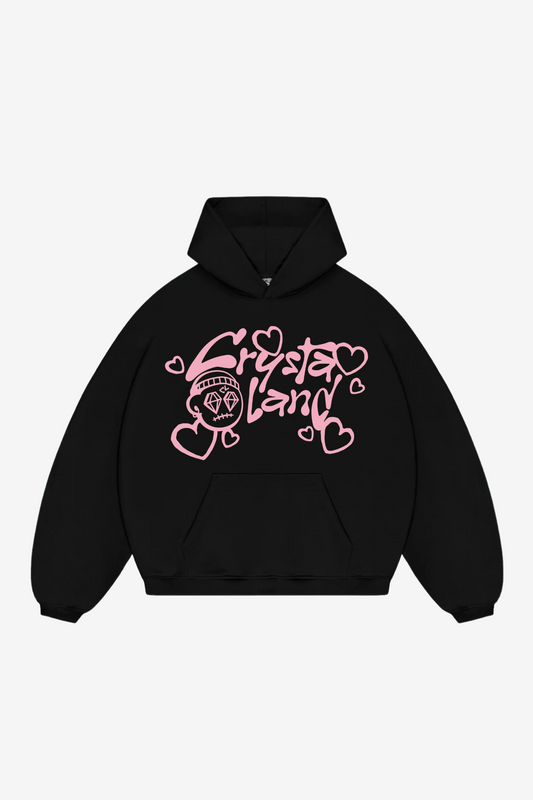 CRYSTALAND VALENTINE'S DAY BLACK HOODIE