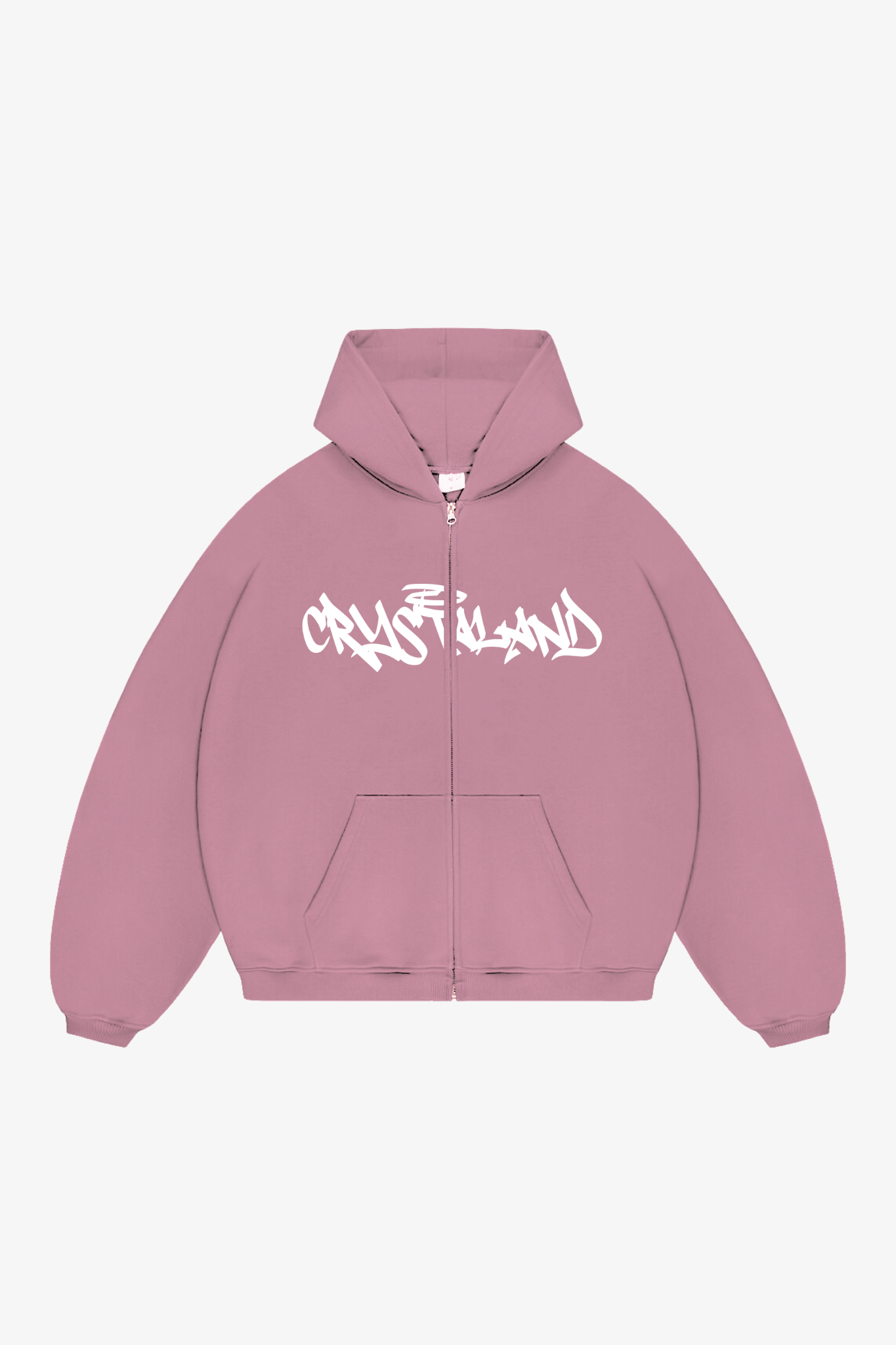 CRYSTALAND DUSTY ROSE ZIP UP HOODIE