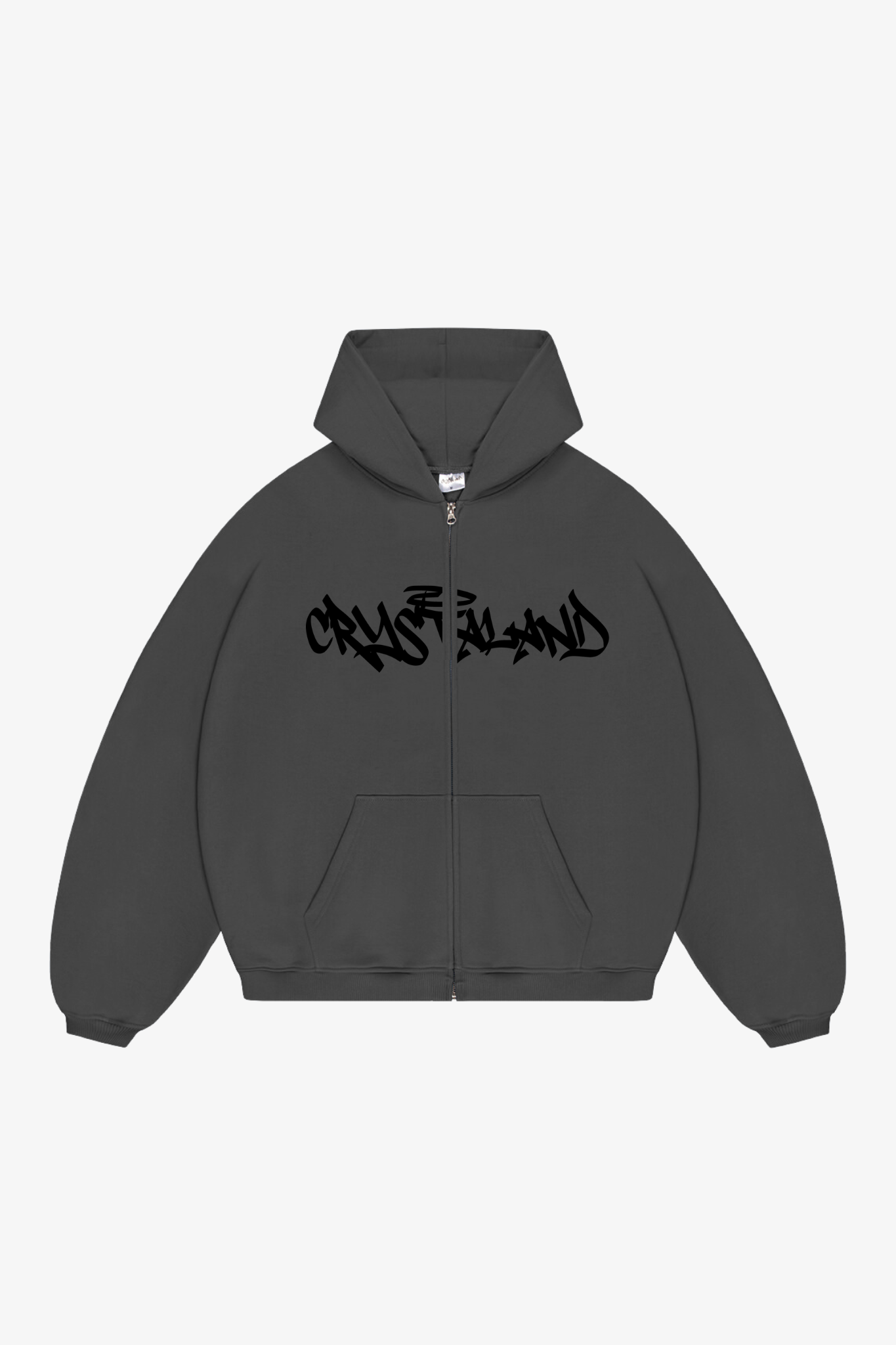 CRYSTALAND SHADOW GREY ZIP UP HOODIE