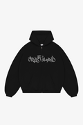 CRYSTALAND BLACK ZIP UP HOODIE